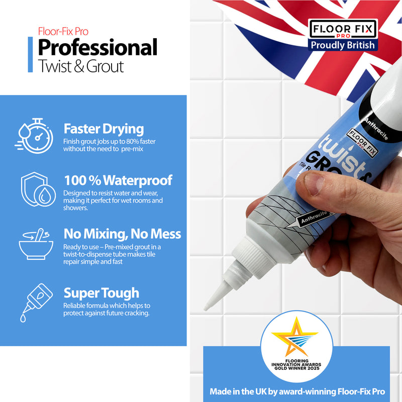 Chargez l'image dans la visionneuse de la galerie, Twist &amp; Grout - Tile Grout Revive And Restore Kit - Floor Fix Pro Loose Tile &amp; Hollow Floor Adhesive
